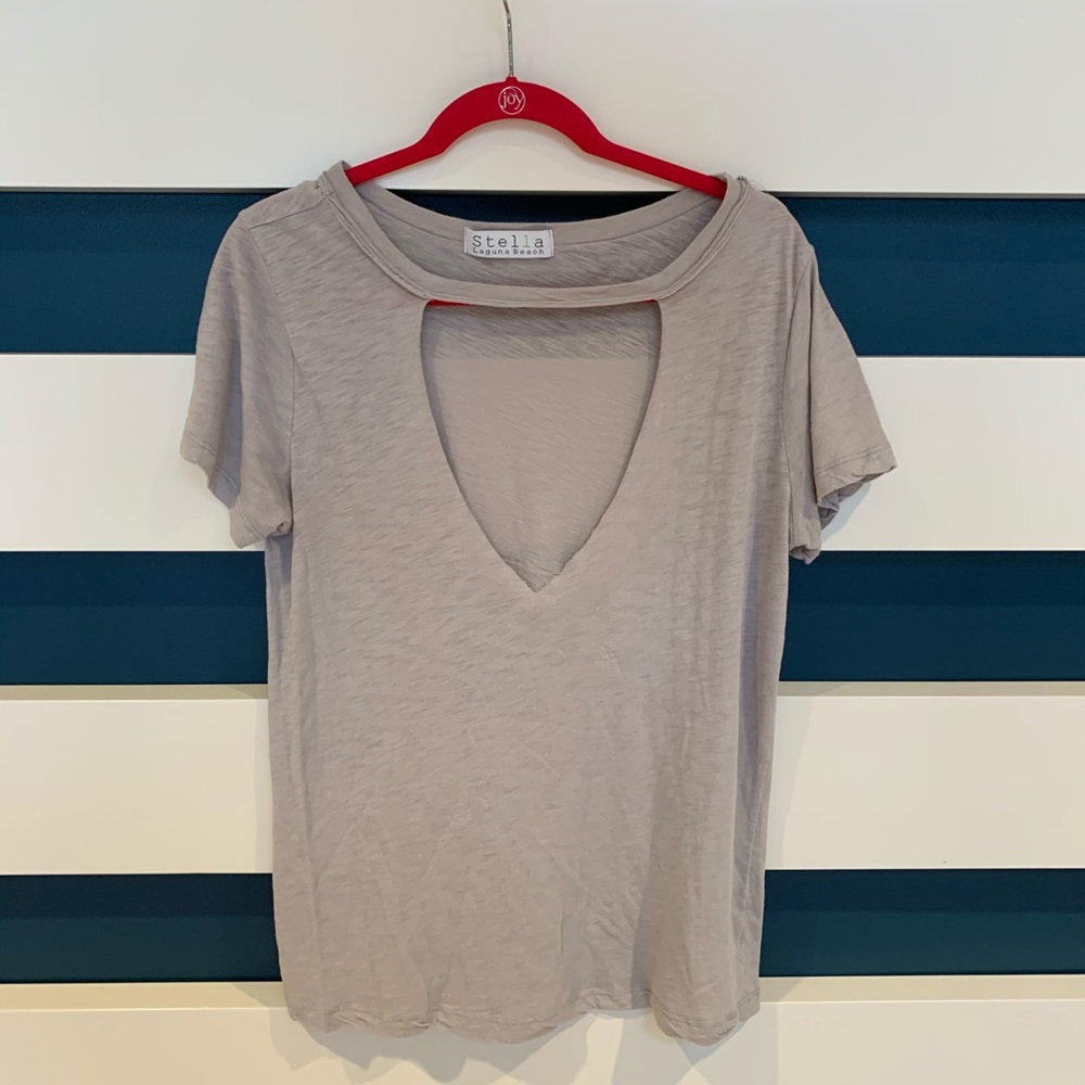 Grey Stella Cutout Top